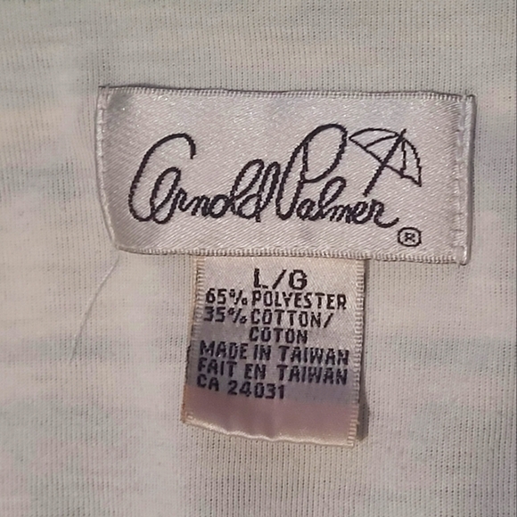 Arnold Palmer Moss Green Golf VTG Striped Polo T-shirt Large B31 - Picture 3 of 4